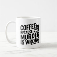 Café porque el asesinato es un gato negro gracioso