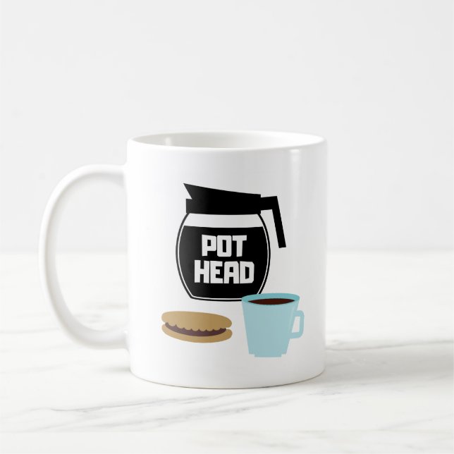Taza De Café Café Pot Head Pot Mug (Izquierda)