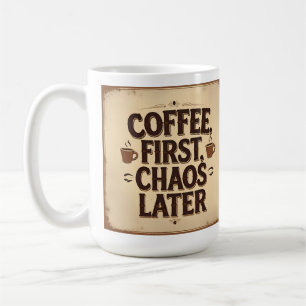 Taza De Café Café Primero Caos Después – Diseño de Cita Diverti