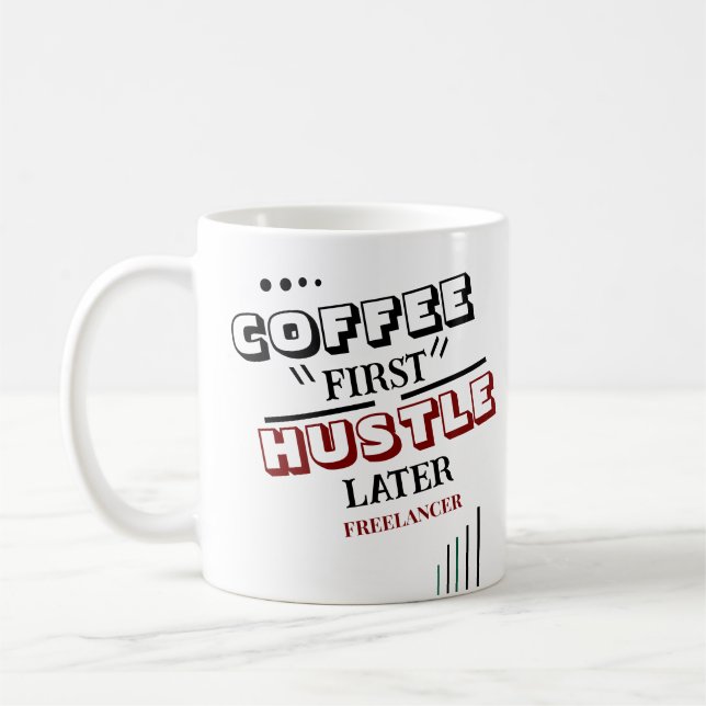 Taza De Café Café primero rizado después Coffee Mug independien (Izquierda)