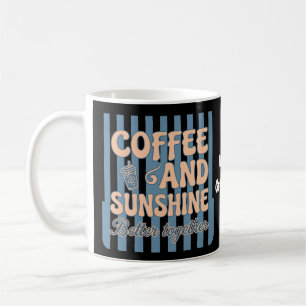 Taza De Café Café Retro Groovy y Sol Mejor Juntos 