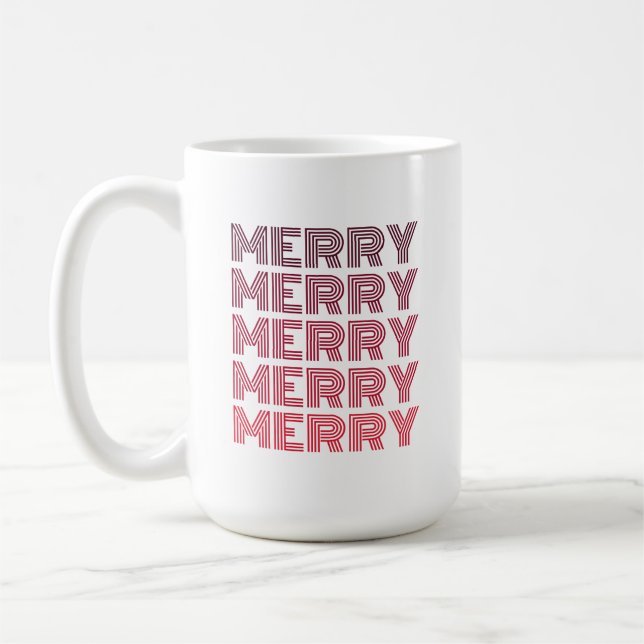 Taza De Café Café Retro Merry Christmas Mug (Izquierda)