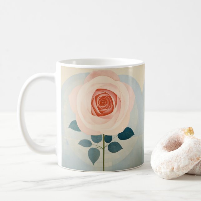 Taza De Café Café Rosa de jardín personalizado tazón de café (Con donut)