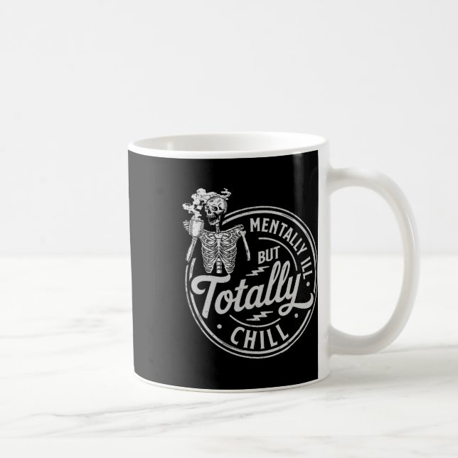 Taza De Café Café Skeleton de Halloween Mentalmente Enfermo Per (Derecha)