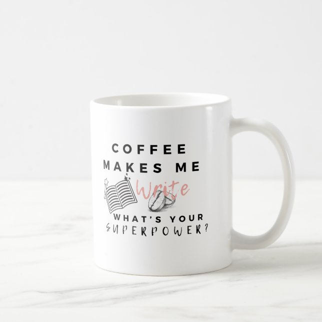 Taza De Café Café "Superpoder del escritor" (Derecha)