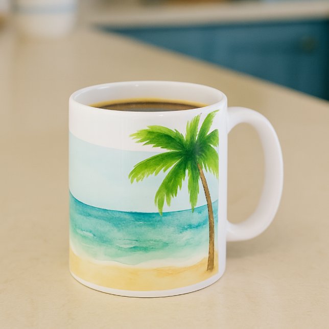Taza De Café Café Surf Sand Palm Tree (Subido por el creador)