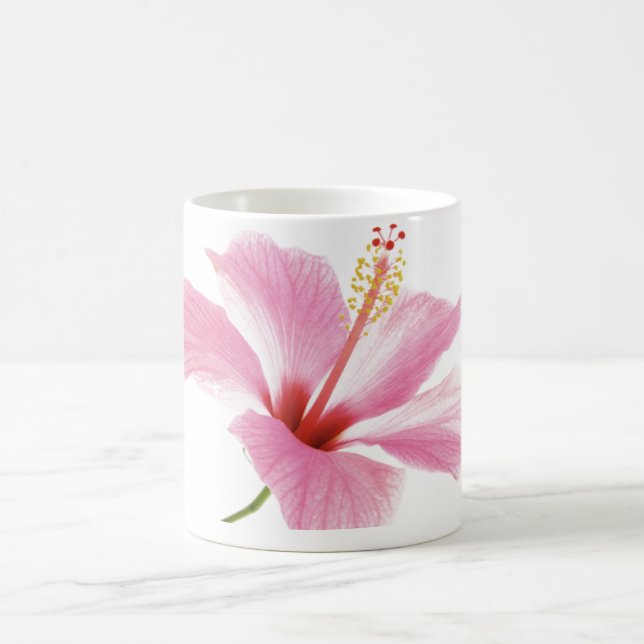 Taza De Café Café/taza de té con hibisco rosado personalizado (Centro)