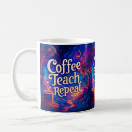 Taza De Café Café Teach Repeat Mug - Regalo completo del profes