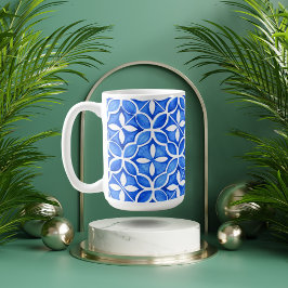 Taza De Café Café Tile Estilo Azul Toscana