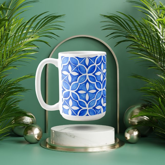 Taza De Café Café Tile Estilo Azul Toscana (Subido por el creador)