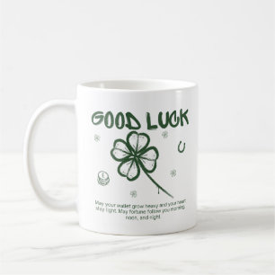 Taza De Café Café Trébol de Cuatro Hojas Buena Suerte