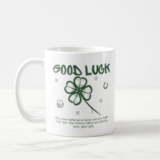 Taza De Café Café Trébol de Cuatro Hojas Buena Suerte