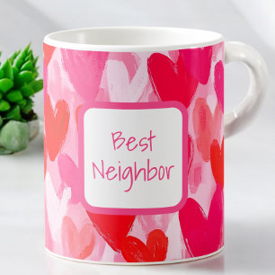 Taza De Café Café Vecino Corazones Multicolor Mejor