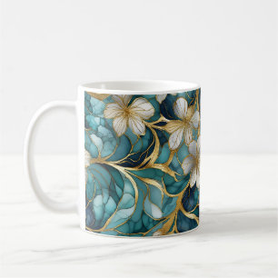Taza De Café Café Verde azulado con café floral japonés