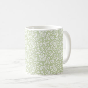 Taza De Café Café verde pálido floral de los años 1860