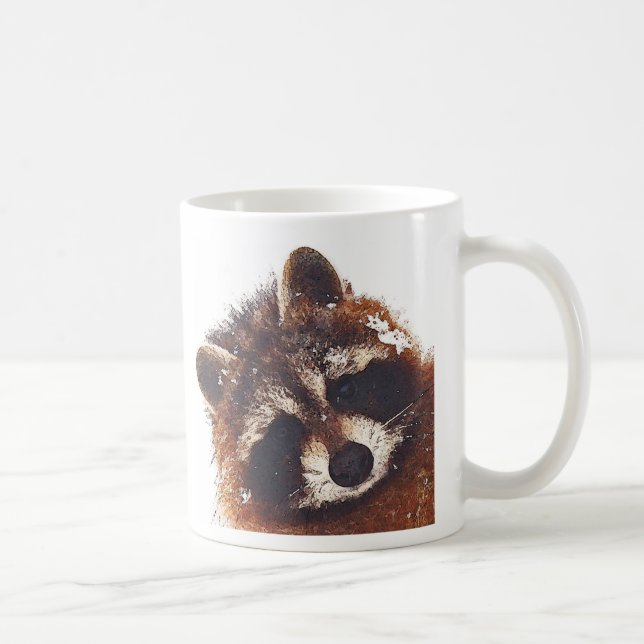 Taza De Café Café X 2 del mapache del peluche (Derecha)