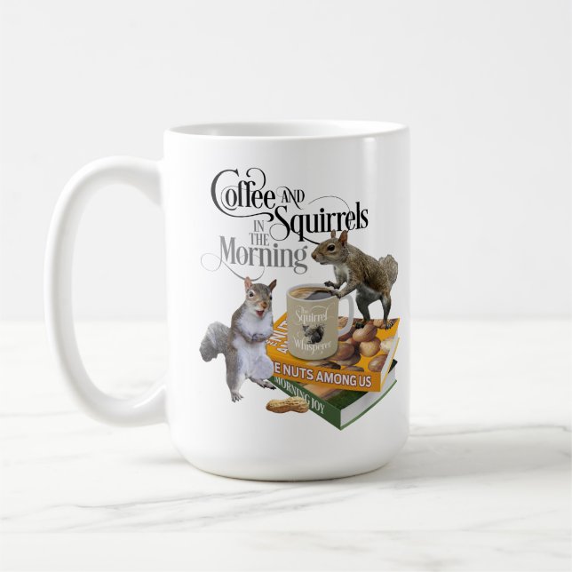 Taza De Café Café y ardillas - Amante divertida de la ardilla (Izquierda)