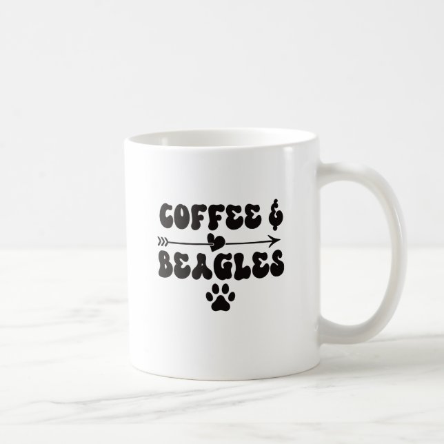 Taza De Café Café y Beagles Café Mug (Derecha)