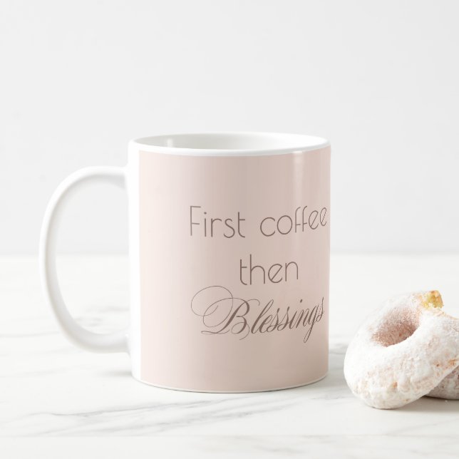 Taza De Café Café y bendiciones rosadas (Con donut)