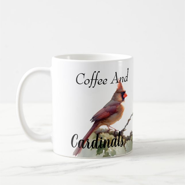 Taza De Café Café y cardenal de los rojos modernos (Izquierda)