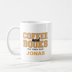 Taza De Café Café y Libros Bebe y Luego Hojea Librómano Naranja