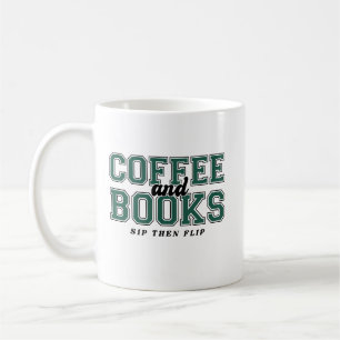 Taza De Café Café y Libros Bebe y Luego Hojea Librómano Verde