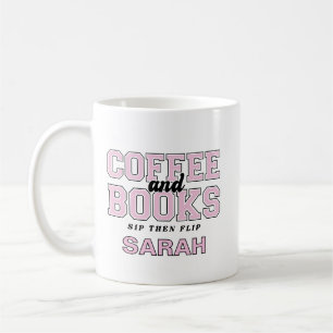 Taza De Café Café y Libros Bebe y Luego Hojea Libros Rosa