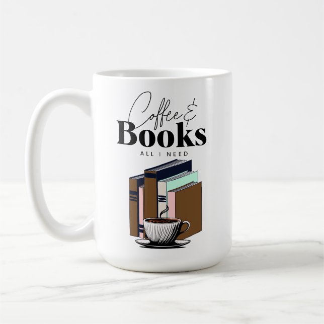 Taza De Café Café y libros es todo lo que necesito (Izquierda)