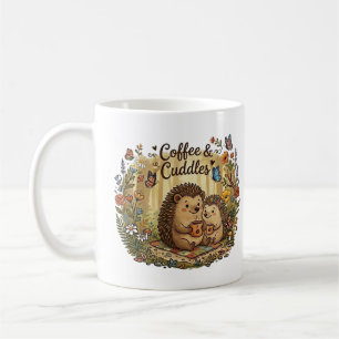 Taza De Café Café y Mimos Pareja de Erizo Adorable Combinando