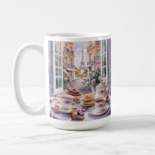 Taza De Café Café y pastel en París Francia - Postres soñados