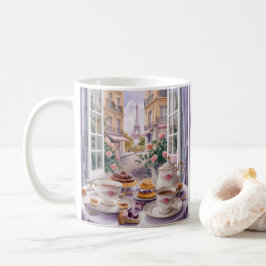 Taza De Café Café y pastel en París Francia - Postres soñados