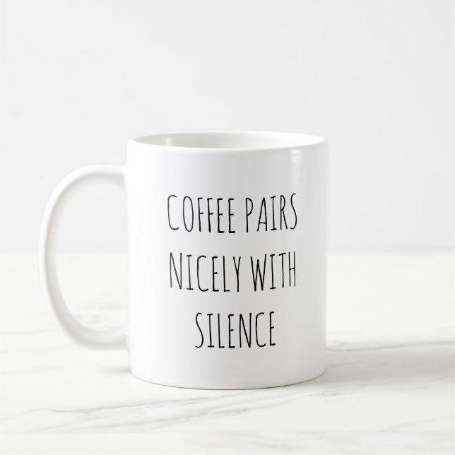 Taza De Café Café Y Silencio | Capacidad: 20 oz. (Izquierda)