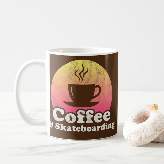 Taza De Café Café y Skateboarding  (Con donut)