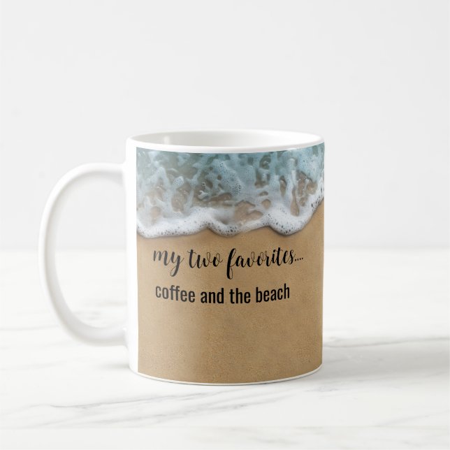 Taza De Café Café y tema de playa costera (Izquierda)