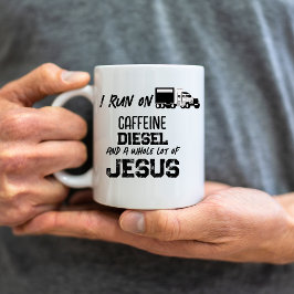 Taza De Café Cafeína divertida Diesel Y Camión Grunge Jesús