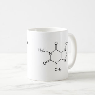 Taza De Café Cafeína Molécula Química Átomos de café