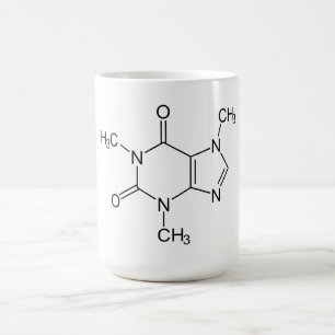 Taza De Café Cafeína Molécula Química Átomos de café