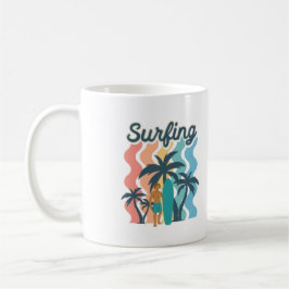 Taza De Café Cafeína y confianza Surf Vibe Mug