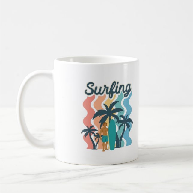 Taza De Café Cafeína y confianza Surf Vibe Mug (Izquierda)