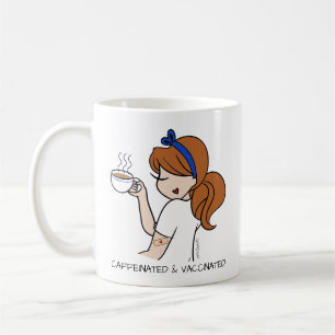 Taza De Café Cafeinato y Vacunado Personalizado