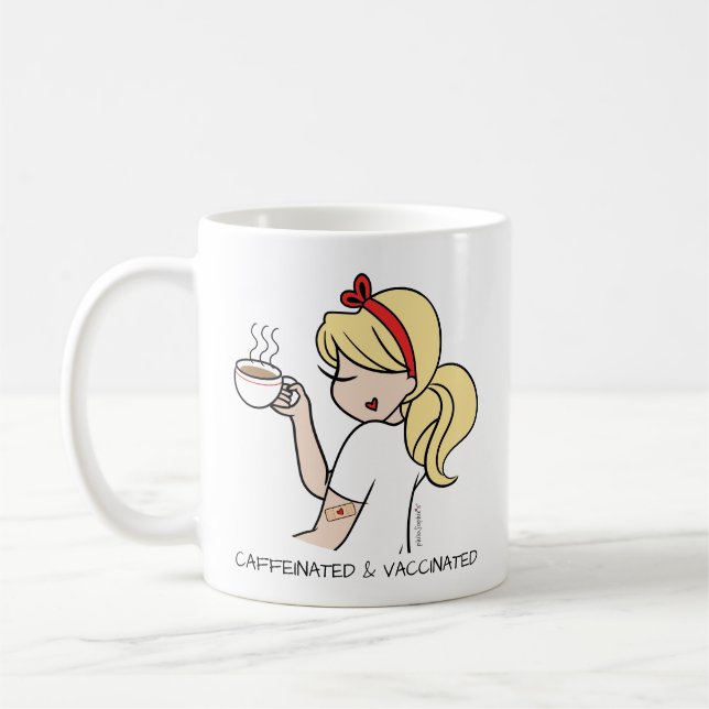 Taza De Café Cafeinato y Vacunado Personalizado (Izquierda)