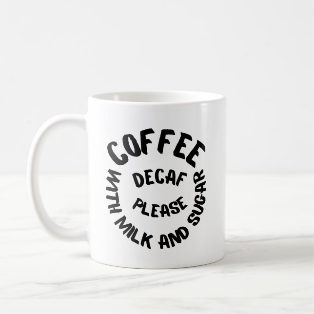 Taza De Café cafeinevrije koffie met melk en suiker (Izquierda)