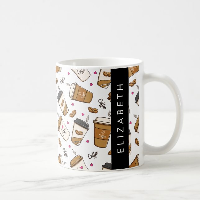 Taza De Café Cafés, Frijoles para café, amante del café, nombre (Derecha)
