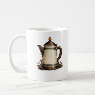 Taza De Café Cafetera de Esmalte Vintage