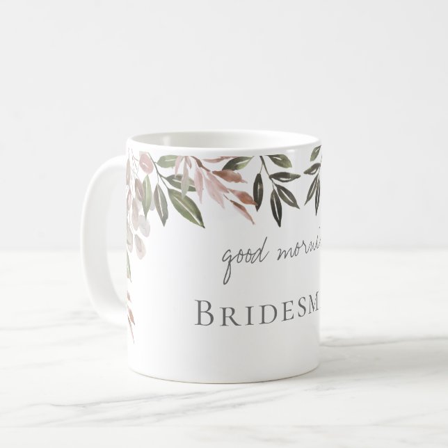 Taza De Café Cafetera para damas de honor, mañana de boda (Anverso izquierdo)