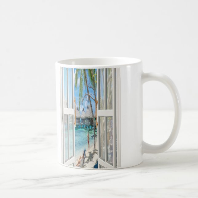 Taza De Café Cafetería de verano de playa (Derecha)