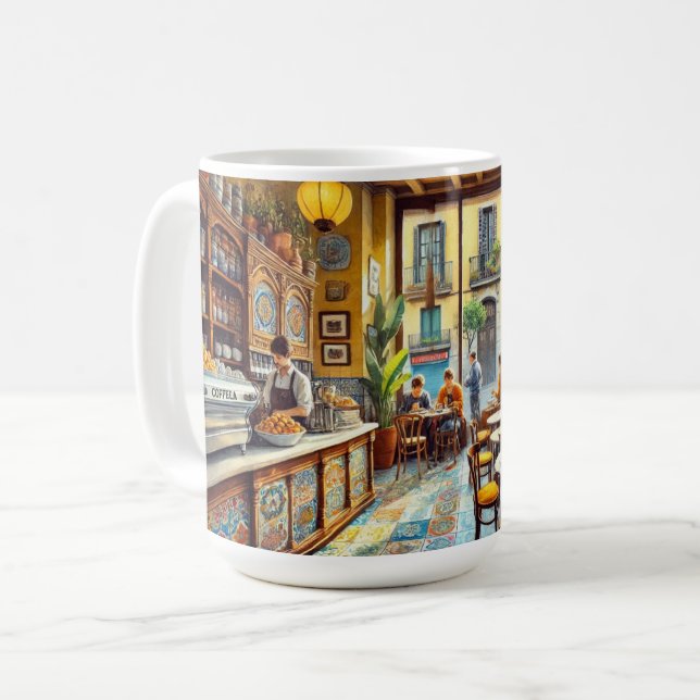Taza De Café Cafetería en Barcelona España (Anverso izquierdo)