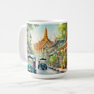 Taza De Café Cafetería en el Gran Palacio de Bangkok Tailandia