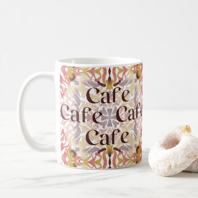 Taza De Café Cafetería española acuarela (Con donut)