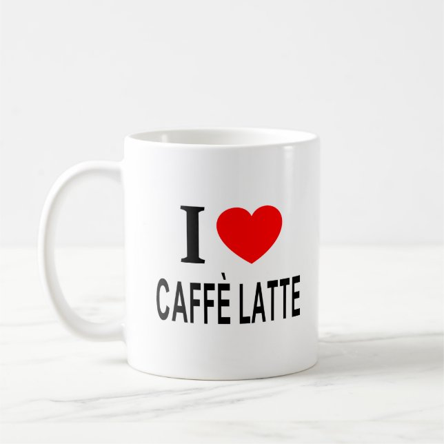 TAZA DE CAFÉ ❤️ CAFFÈ LATTE ME ENCANTA CAFFÈ LATTE I HEART CAFF (Izquierda)
